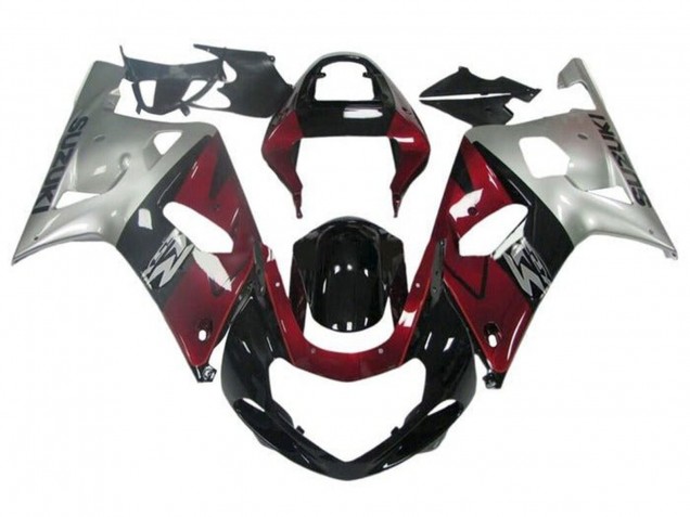 Carénage Moto Suzuki GSXR 600 / GSXR 750 2001-2003 - Argent Rouge Noir Brillant