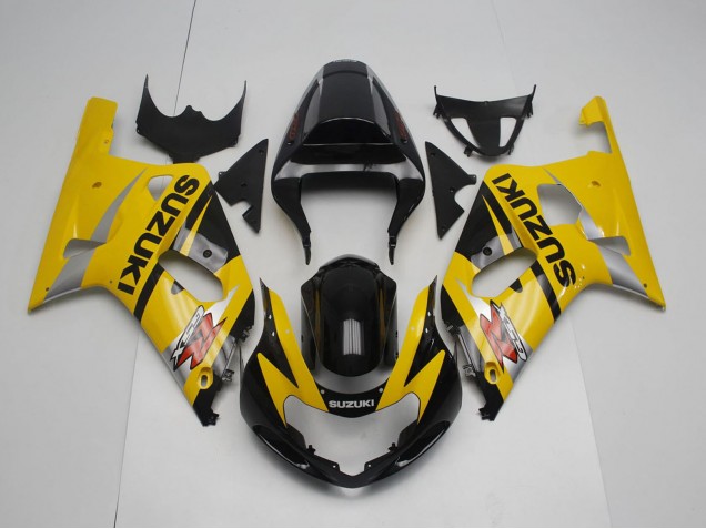 Carénage Moto Suzuki GSXR 600 / GSXR 750 2001-2003 - Jaune Argent Noir Brillant