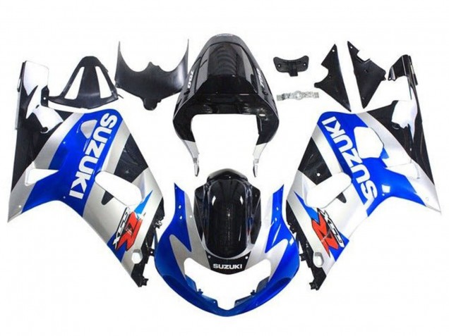 Carénages Moto Suzuki GSXR 600 / GSXR 750 2001-2003 - Bleu Argent Noir Brillant