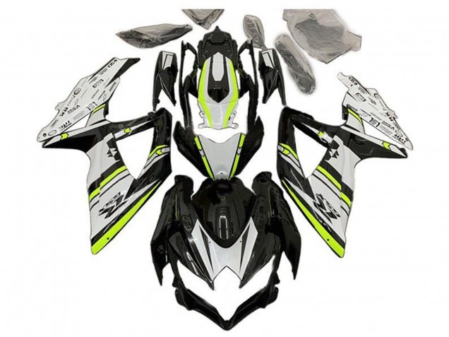 Carénages Moto Suzuki GSXR 600 / GSXR 750 2008-2010 - Blanc Vert Noir Brillant