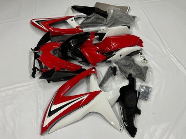 Carénage Moto Suzuki GSXR 600 / GSXR 750 2008-2010 - Blanc Rouge Noir Brillant
