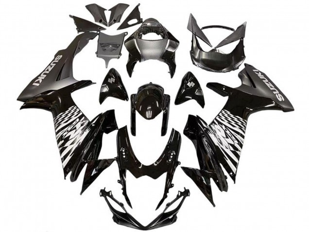 Carénages Moto Suzuki GSXR 600 / GSXR 750 2011-2024 - Noir Brillant Argent
