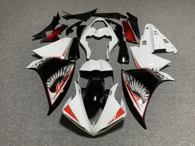 Carénage Moto Yamaha YZF 1000 R1 2012-2014 - Blanc Rouge Noir