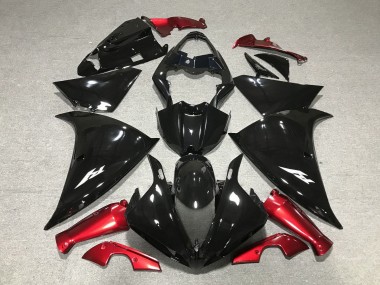 Carénages Moto Yamaha YZF 1000 R1 2012-2014 - Noir Brillant Rouge