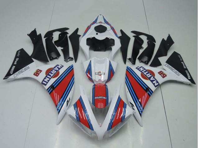 Carénages Moto Yamaha YZF 1000 R1 2012-2014 - Blanc Rouge Bleu Noir Martini
