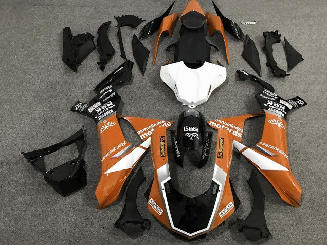 Carénages Moto Yamaha YZF 1000 R1 2015-2019 - Orange Blanc Noir Brillant