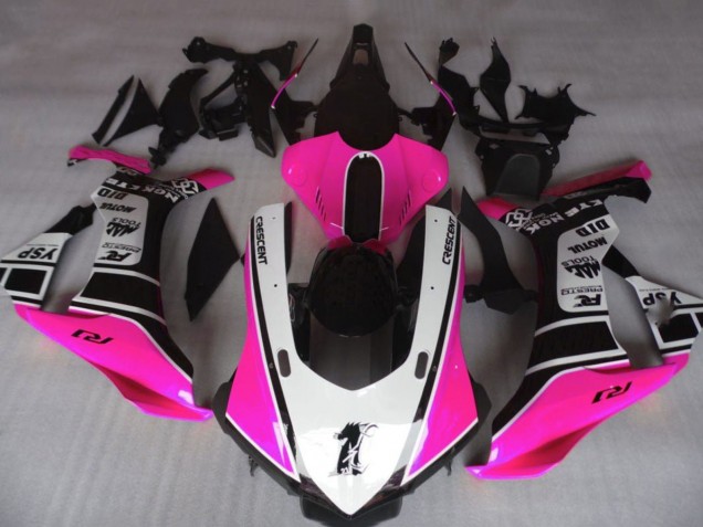 Carénages Moto Yamaha YZF 1000 R1 2015-2019 - Rose Blanc Noir Brillant Motul YSP