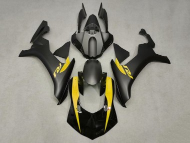 Carénages Moto Yamaha YZF 1000 R1 2015-2019 - Noir Mat Noir Brillant Jaune