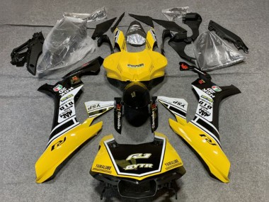 Carénages Moto Yamaha YZF 1000 R1 2020-2025 - Jaune Blanc Noir Brillant GYTR