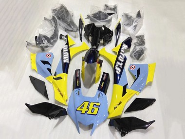 Carénages Moto Yamaha YZF 1000 R1 2020-2025 - Bleu Jaune Noir Brillant Moto T.P 46