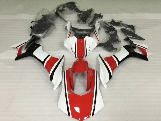 Carénages Moto Yamaha YZF 1000 R1 2020-2025 - Blanc Rouge Noir Brillant