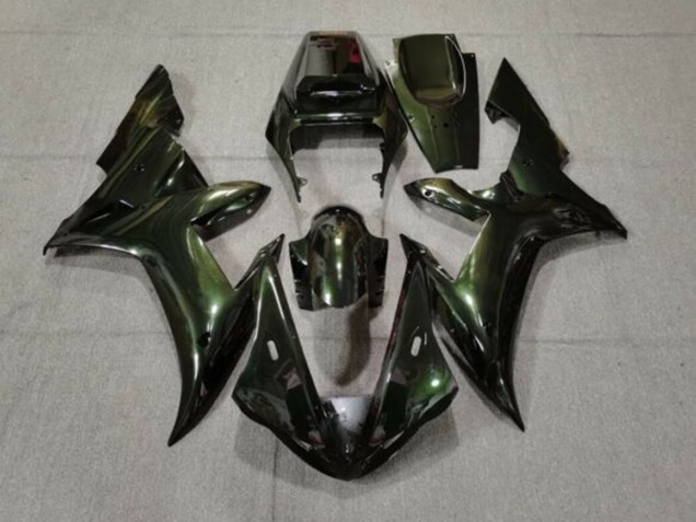 Carénages Moto Yamaha YZF 1000 R1 2002-2003 - Vert Foncé Caméléon