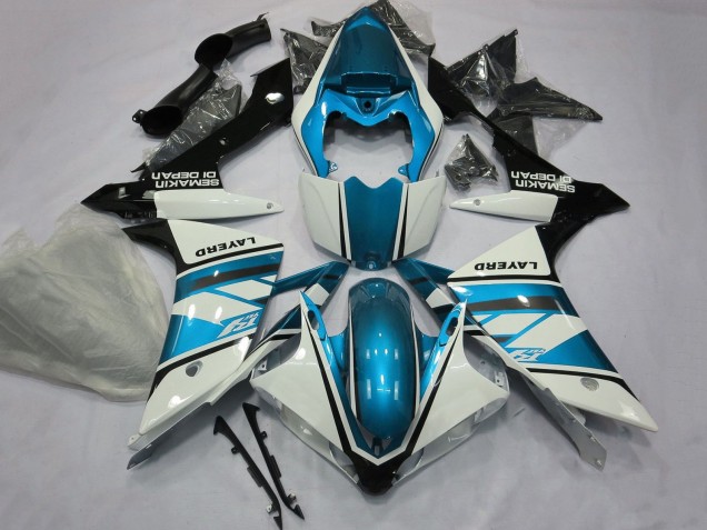 Carénages Moto Yamaha YZF 1000 R1 2007-2008 - Blanc Bleu Clair Noir Layerd