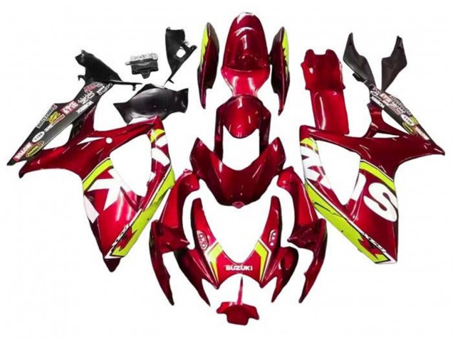Carénages Moto Suzuki GSXR 600 / GSXR 750 2006-2007 - Rouge Jaune Blanc Noir