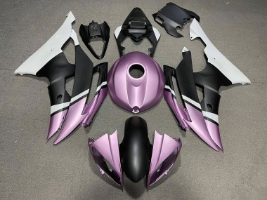 Carénages Moto Yamaha YZF R6 2008-2016 - Blanc Violet Clair Noir Mat