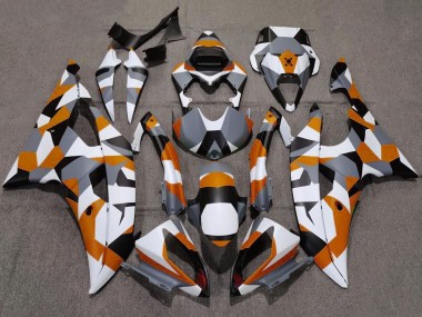 Carénages Moto Yamaha YZF R6 2008-2016 - Blanc Orange Gris Noir Camouflage