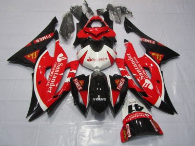 Carénages Moto Yamaha YZF R6 2008-2016 - Blanc Rouge Noir Santander