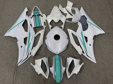Carénages Moto Yamaha YZF R6 2008-2016 - Blanc Perle Turquoise Vert