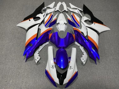 Carénages Moto Yamaha YZF R6 2017-2023 - Blanc Bleu Orange