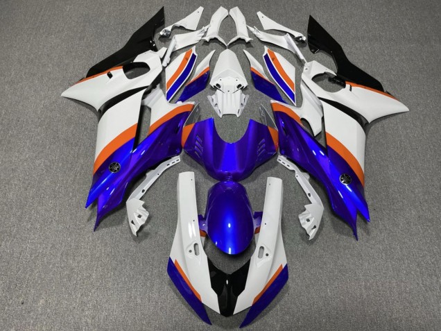 Carénages Moto Yamaha YZF R6 2017-2023 - Blanc Bleu Orange