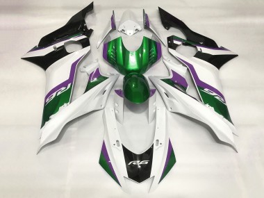 Carénages Moto Yamaha YZF R6 2017-2023 - Blanc Vert Violet Noir