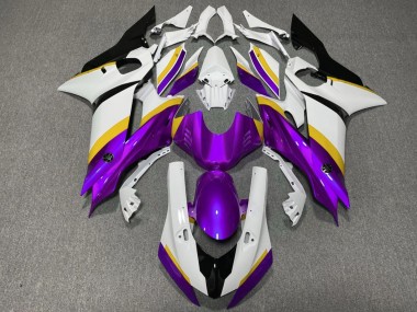 Carénages Moto Yamaha YZF R6 2017-2023 - Blanc Bleu Violet Noir