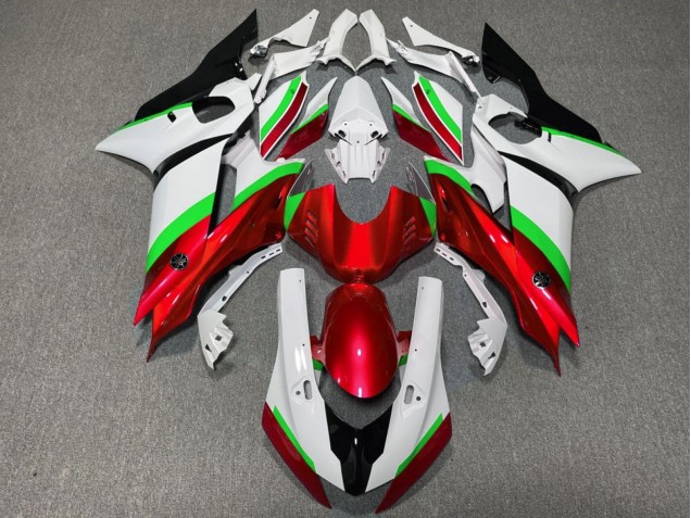 Carénages Moto Yamaha YZF R6 2017-2023 - Blanc Vert Néon Rouge Noir