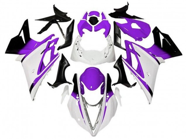 Carénages Moto Triumph Daytona 675 Triple 2013-2016 - Blanc Violet Noir Brillant