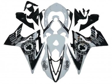 Carénages Moto Triumph Daytona 675 Triple 2013-2016 - Blanc Noir Brillant Cafe London