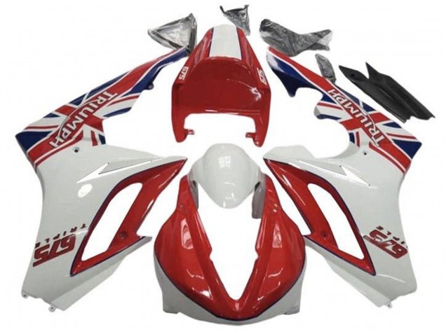Carénages Moto Triumph Daytona 675 Triple 2009-2012 - Blanc Rouge