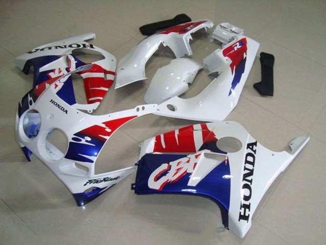 Carénages Moto Honda CBR250RR MC19 1988-1989 - Blanc Rouge Bleu
