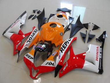 Kits Carénage Moto Honda CBR600RR 2007-2008 - Orange Blanc Rouge Noir Brillant Repsol