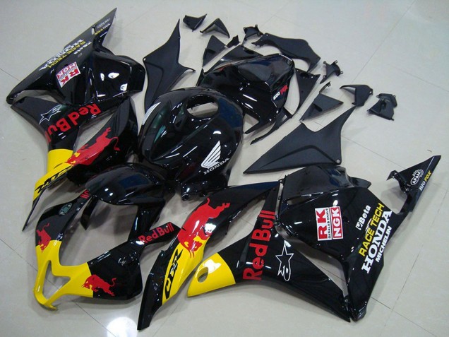 Carénage Moto Honda CBR600RR 2009-2012 - Noir Brillant Jaune Red Bull