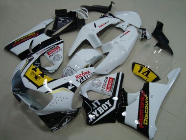 Carénages Moto Honda CBR900RR 919 1998-1999 - Blanc Jaune Noir Brillant Playboy 14