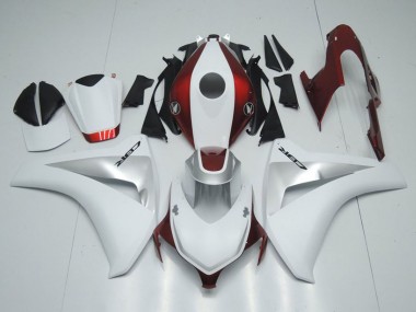 Carénages Moto Honda CBR1000RR 2008-2011 - Blanc Argent Bonbon Rouge
