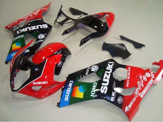 Carénages Moto Suzuki GSXR 1000 2003-2004 - Rouge Noir Bleu Vert JOMO Pepephone