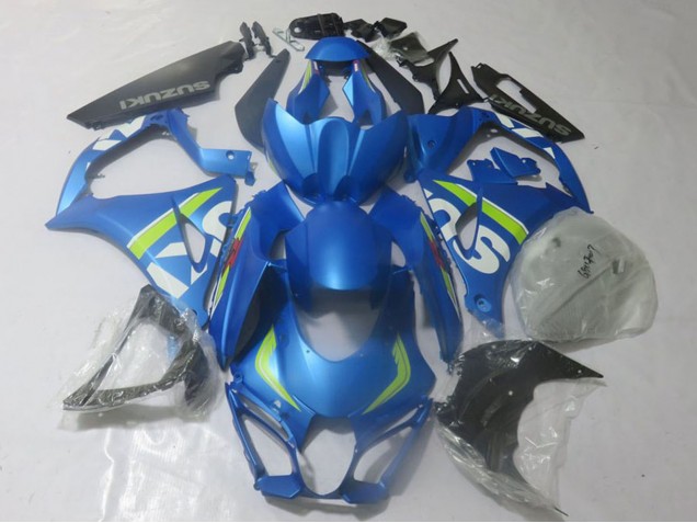 Carénages Moto Suzuki GSXR 1000 2017-2024 - Bleu Vert Citron Blanc