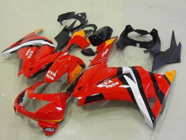 Carénages Moto Kawasaki ZX250R 2008-2012 - Rouge Orange Blanc Noir EVA Courses