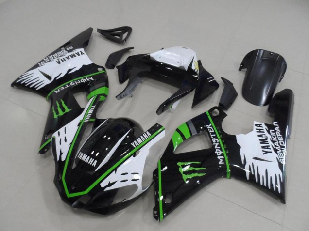 Carénages Moto Yamaha YZF R1 2000-2001 - Blanc Noir Vert Monstre