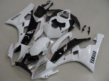 Carénages Moto Yamaha YZF R6 2006-2007 - Blanc Noir Brillant