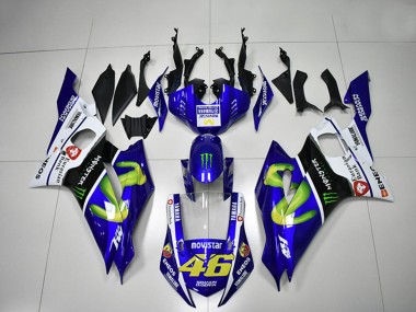 Carénages Moto Yamaha YZF R6 2017-2023 - Blanc Bleu Noir Vert Monstre MoviStar 46