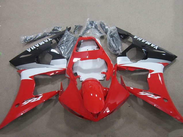 Kits Carénage Moto Yamaha YZF R6 2003-2004 - Rouge Blanc Noir Brillant