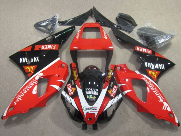 Carénages Moto Yamaha YZF R1 1998-1999 - Rouge Blanc Noir Santander
