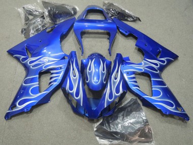 Carénages Moto Yamaha YZF R1 2000-2001 - Bleu Blanc Flamme