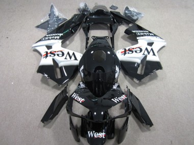Carénages Moto Honda CBR600RR 2003-2004 - Noir Brillant Blanc West