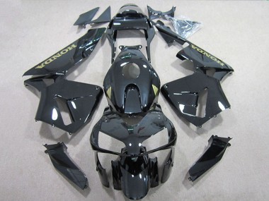 Carénages Moto Honda CBR600RR 2005-2006 - Noir Brillant Or Décalque