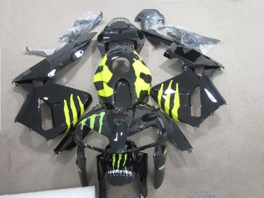 Carénages Moto Honda CBR600RR 2005-2006 - Noir Brillant Vert Monstre