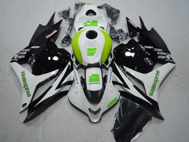 Carénage Moto Honda CBR600RR 2009-2012 - Blanc Vert Noir Brillant Hannspree