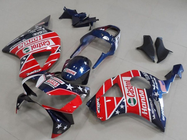 Carénages Moto Honda CBR900RR 954 2002-2003 - Bleu Rouge Cycle World Castrol