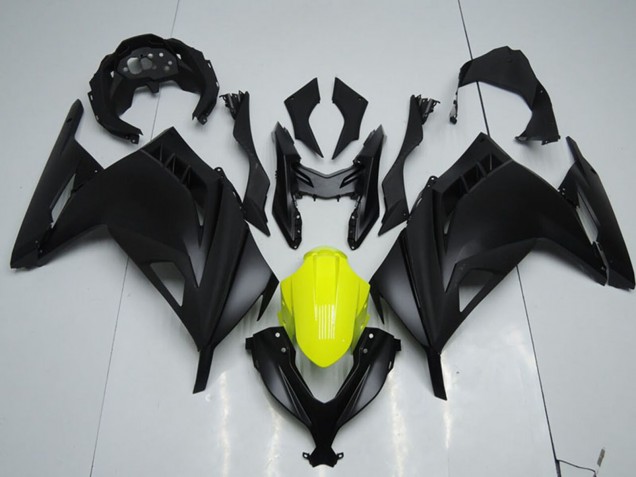 Carénages Moto Kawasaki ZX300R 2013-2018 - Noir Mat Jaune